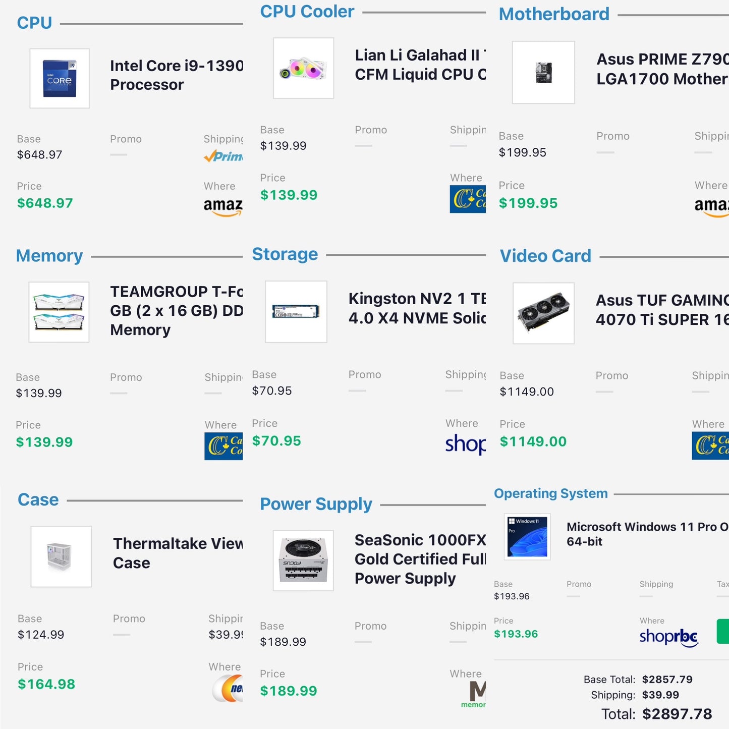 🔥 Build and Ready Gaming PC 24core intel i9 13900K + RTX 4070ti Super 16GB + 32GB DDR5 + 1000W