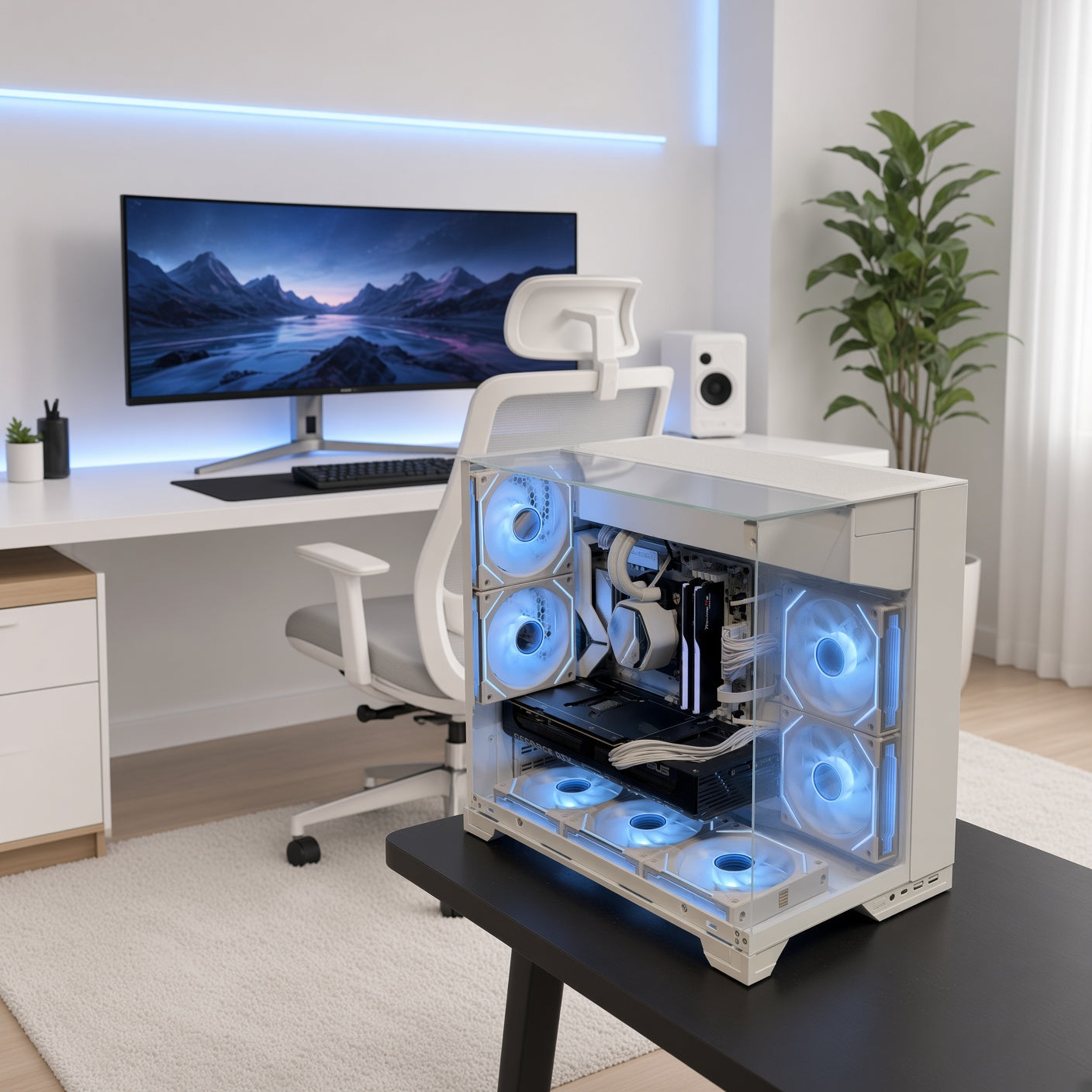 Gaming PC with RTX 5070 Ti 16GB + Ryzen 5 9600X | White 2K / 4K
