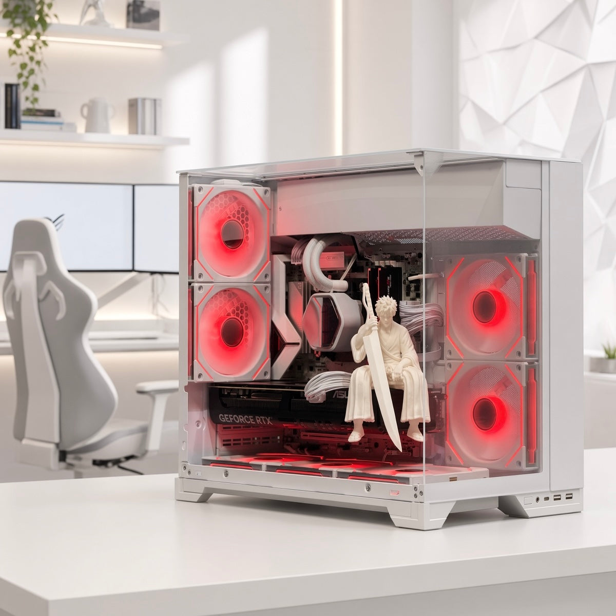 Gaming PC with RTX 5070 Ti 16GB + Ryzen 5 9600X | White 2K / 4K