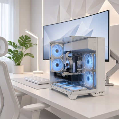 Gaming PC with RTX 5070 Ti 16GB + Ryzen 5 9600X | White 2K / 4K
