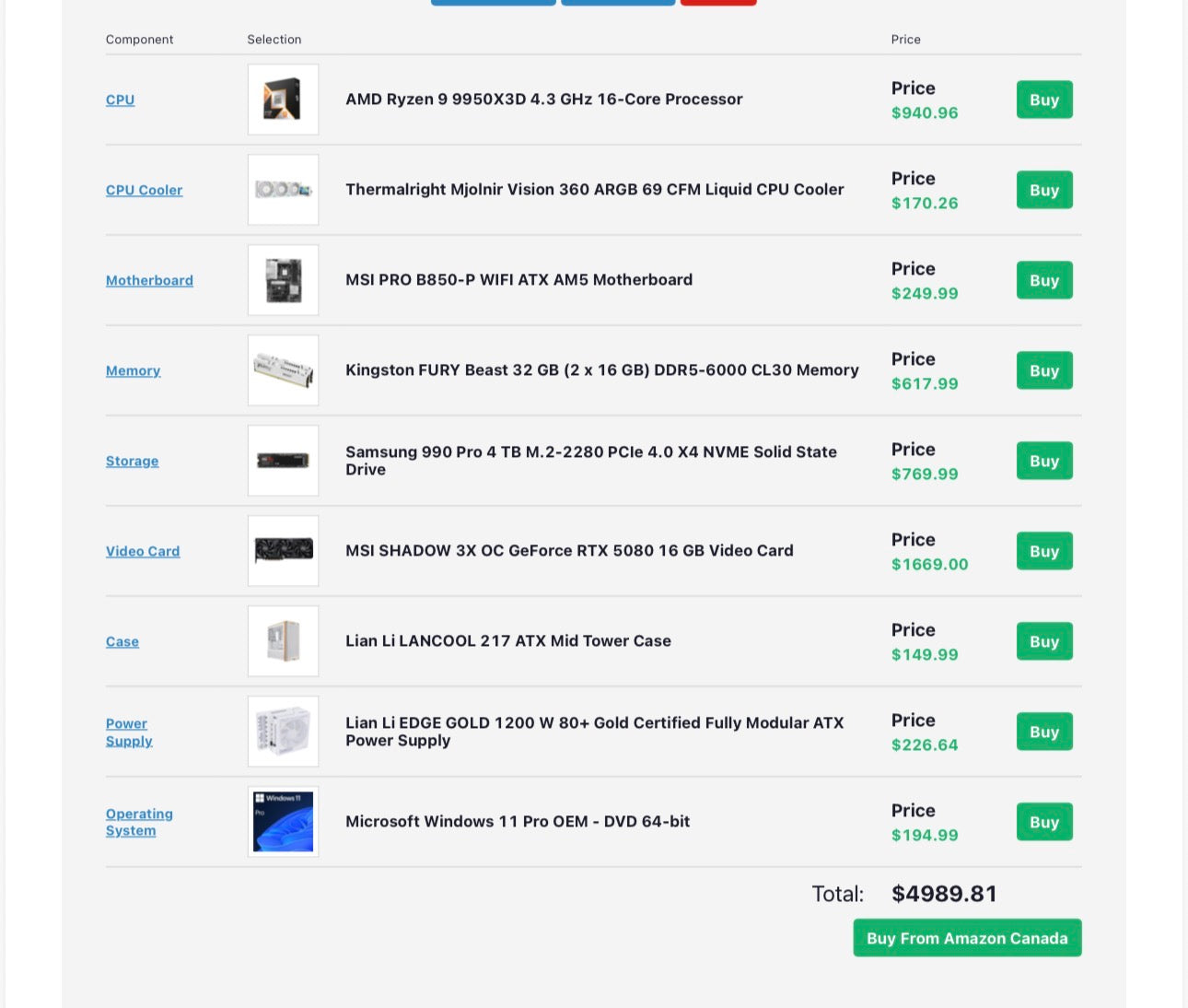 🎮 High-End FPS Gaming PC – RTX 5080 + Ryzen 9 9950X3D