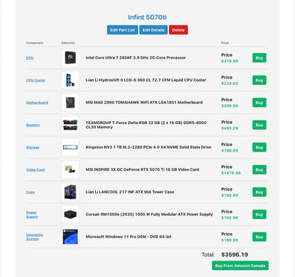 Premium Lian Li RTX 5070 Ti Gaming PC | Liquid Cooled | 32GB DDR5 | Ultra 7