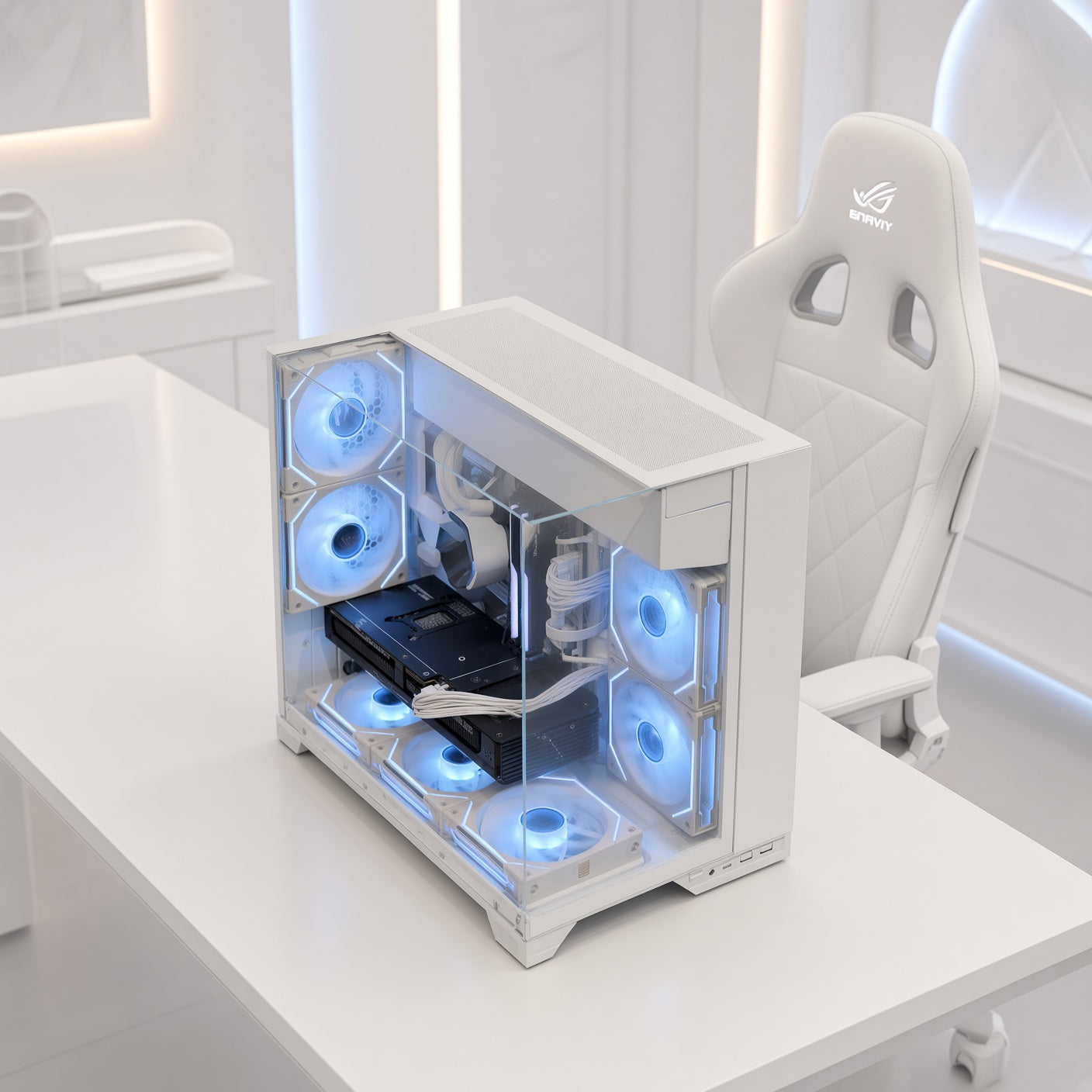Gaming PC with RTX 5070 Ti 16GB + Ryzen 5 9600X | White 2K / 4K