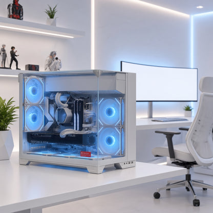Gaming PC with RTX 5070 Ti 16GB + Ryzen 5 9600X | White 2K / 4K