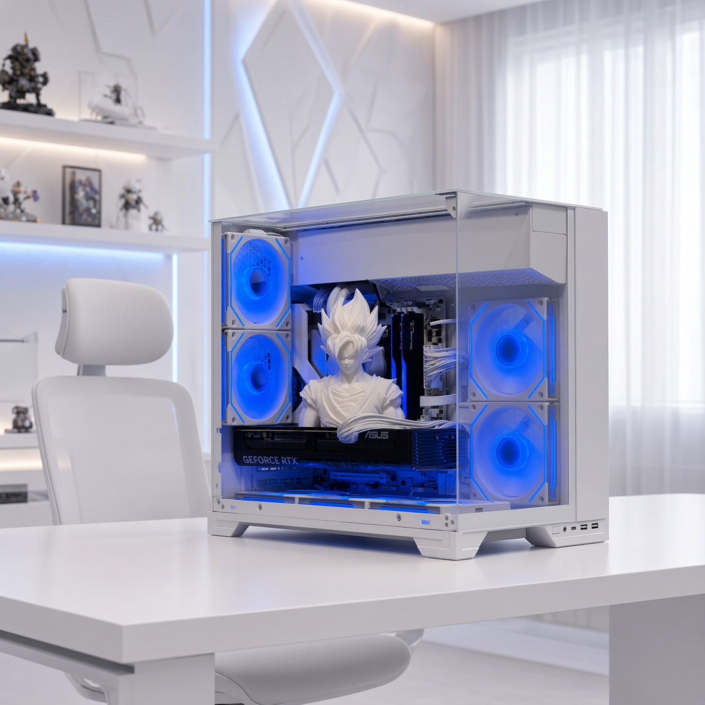 Gaming PC with RTX 5070 Ti 16GB + Ryzen 5 9600X | White 2K / 4K