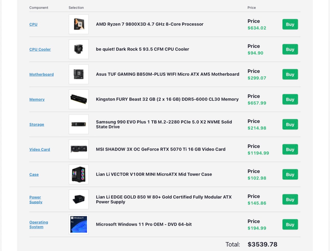 High-End Gaming PC – RTX 5070 Ti 16GB / Ryzen 7 9800X3D